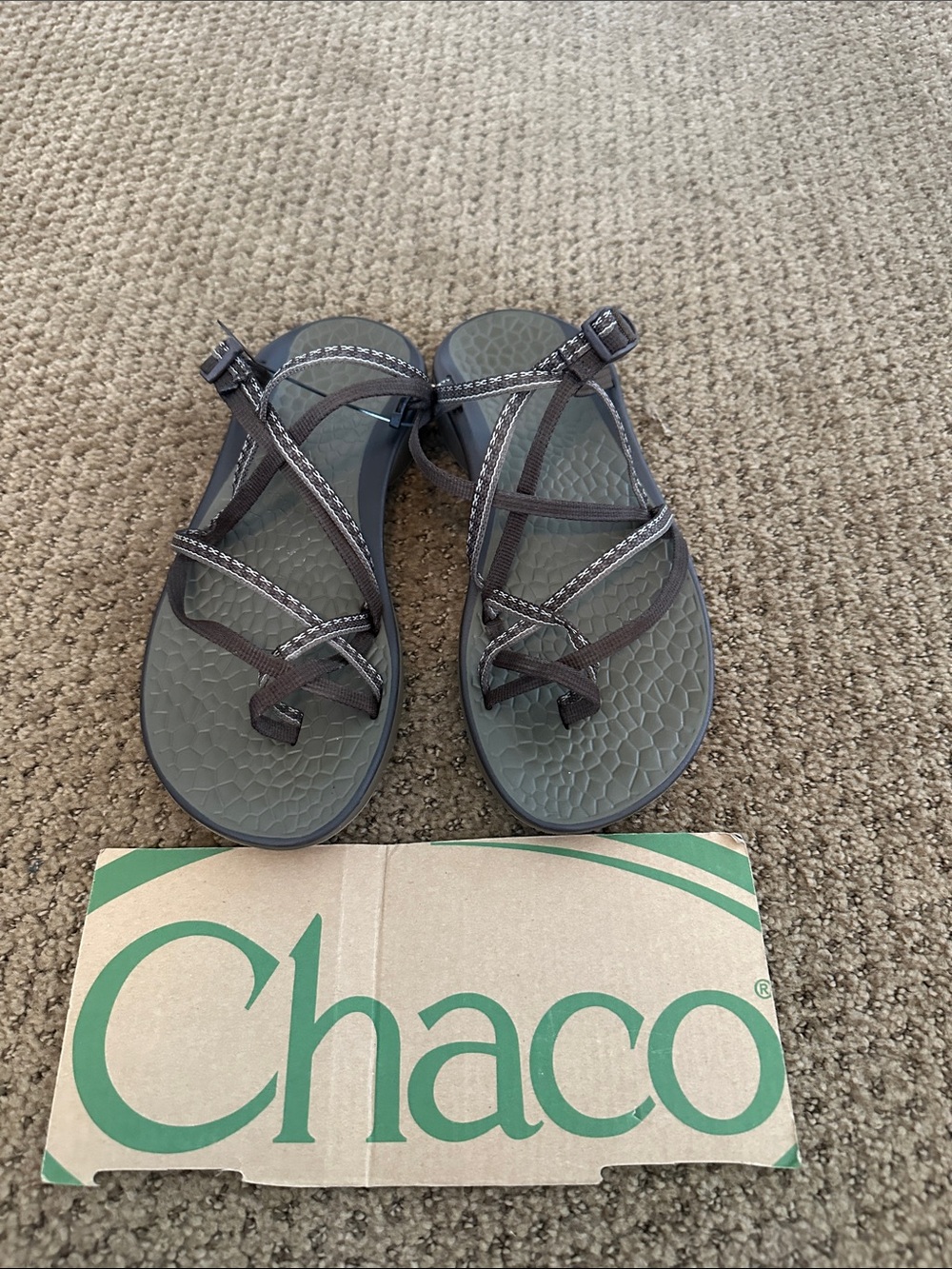 Chaco Brown Strappy slip on Sandals women’s 7